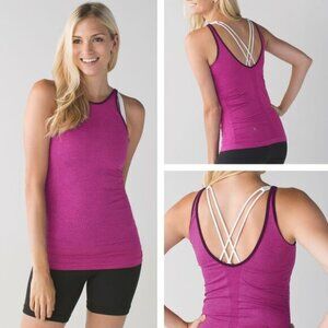 LULULEMON In The Flow Tank Size 6 Heathered Regal Plum